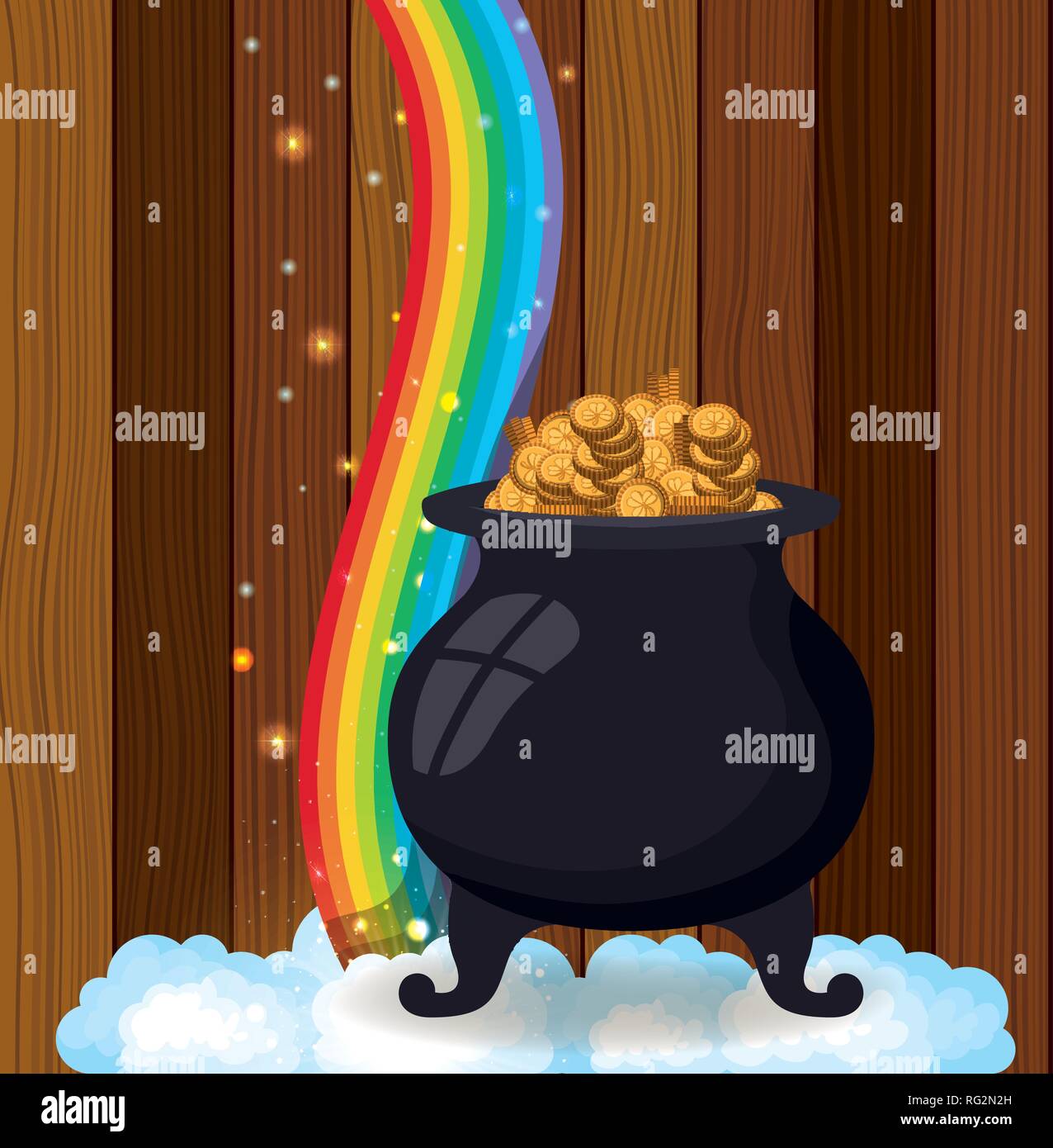 saint patricks day card with cauldron Stock Vector Image & Art - Alamy