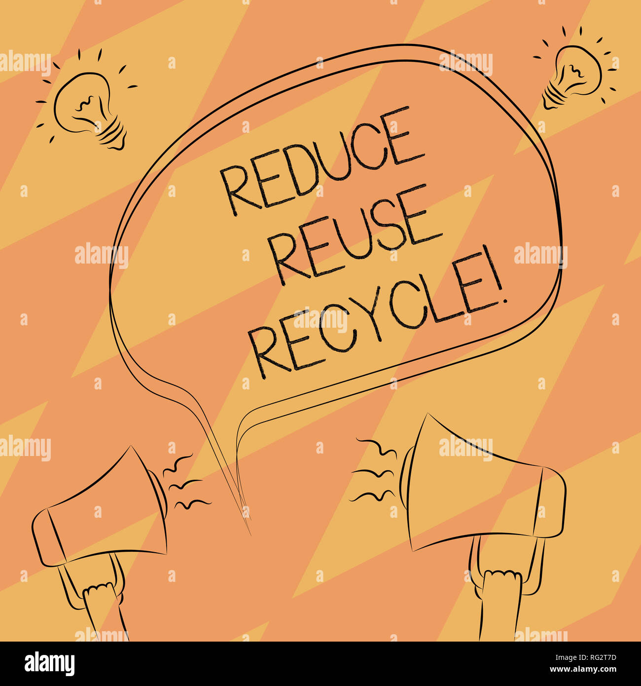 Text sign showing Reduce Reuse Recycle. Conceptual photo Cut down on ...