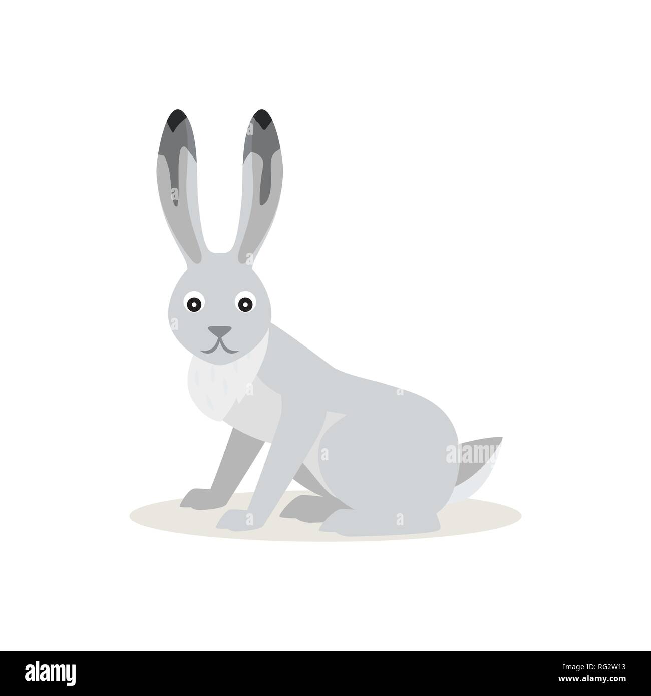 Icon of White Snowshoe Hare isolated, forest, woodland animal Stock Vector