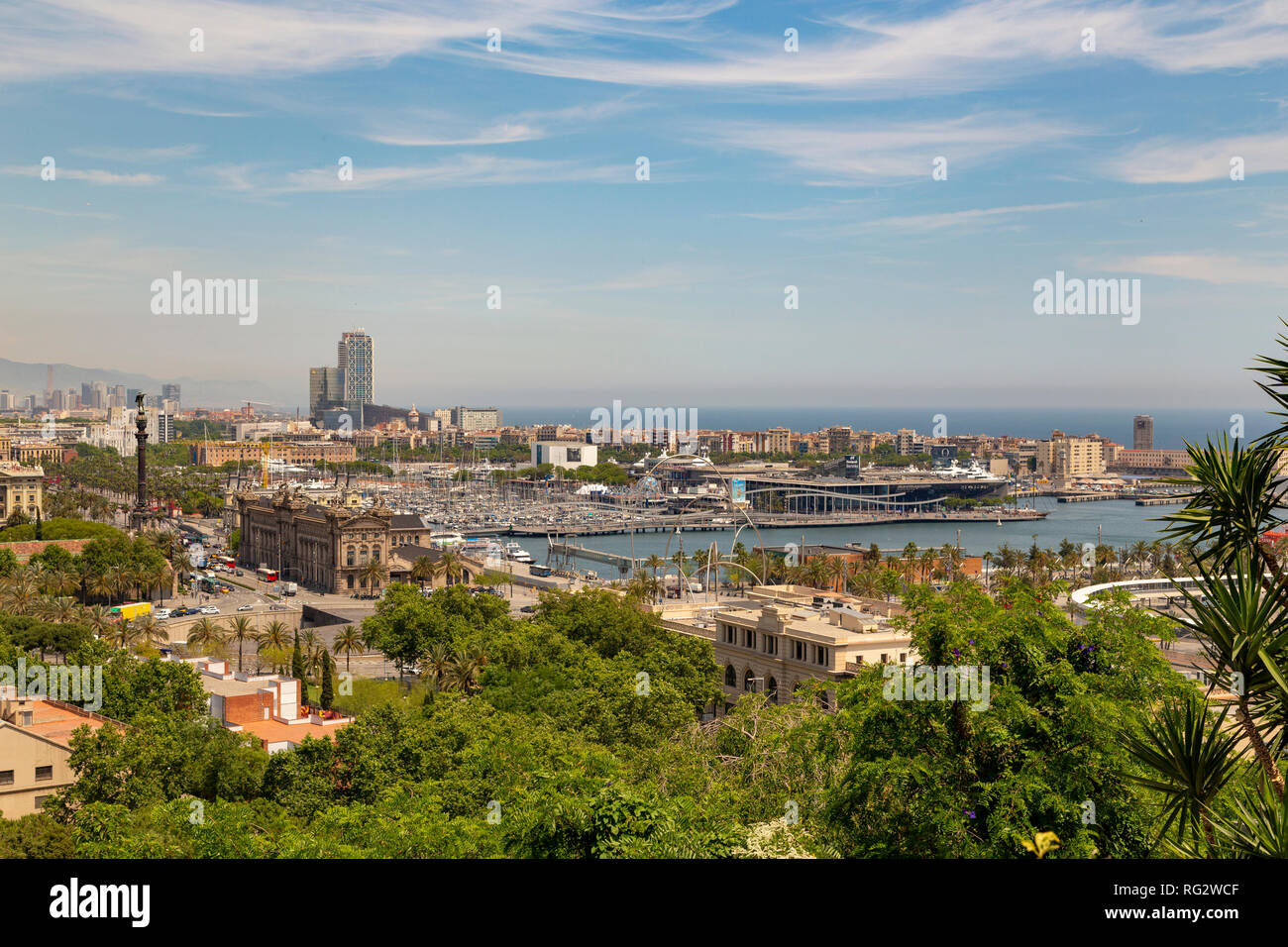 Overview barcelona city skyline travel cityscape day view hi-res stock ...
