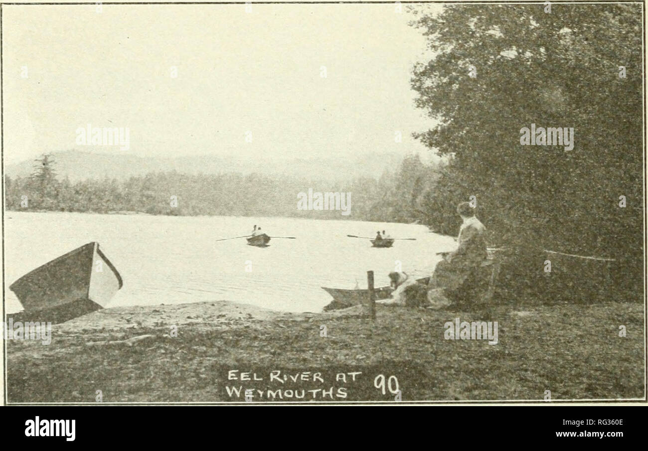 . California fish and game. Fisheries -- California; Game and game-birds -- California; Fishes -- California; Animal Population Groups; Pêches; Gibier; Poissons. Fig. 28. Trout being transported to high mountain streams by means of a logging train. Photograph by A. D. Ferguson.. Fig. 30. Steelhead fishing in the Eel River.. Please note that these images are extracted from scanned page images that may have been digitally enhanced for readability - coloration and appearance of these illustrations may not perfectly resemble the original work.. California. Dept. of Fish and Game; California. Fish  Stock Photo