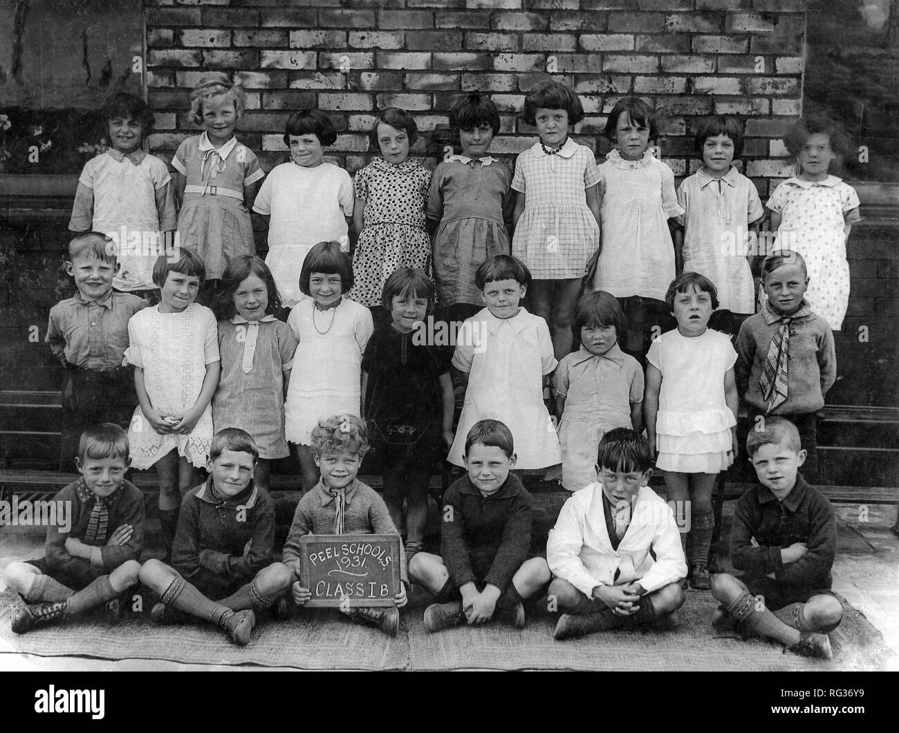 Peel School, Lichfield Street, Tamworth Class 1B in 1931 - yesterday's future generation. Stock Photo