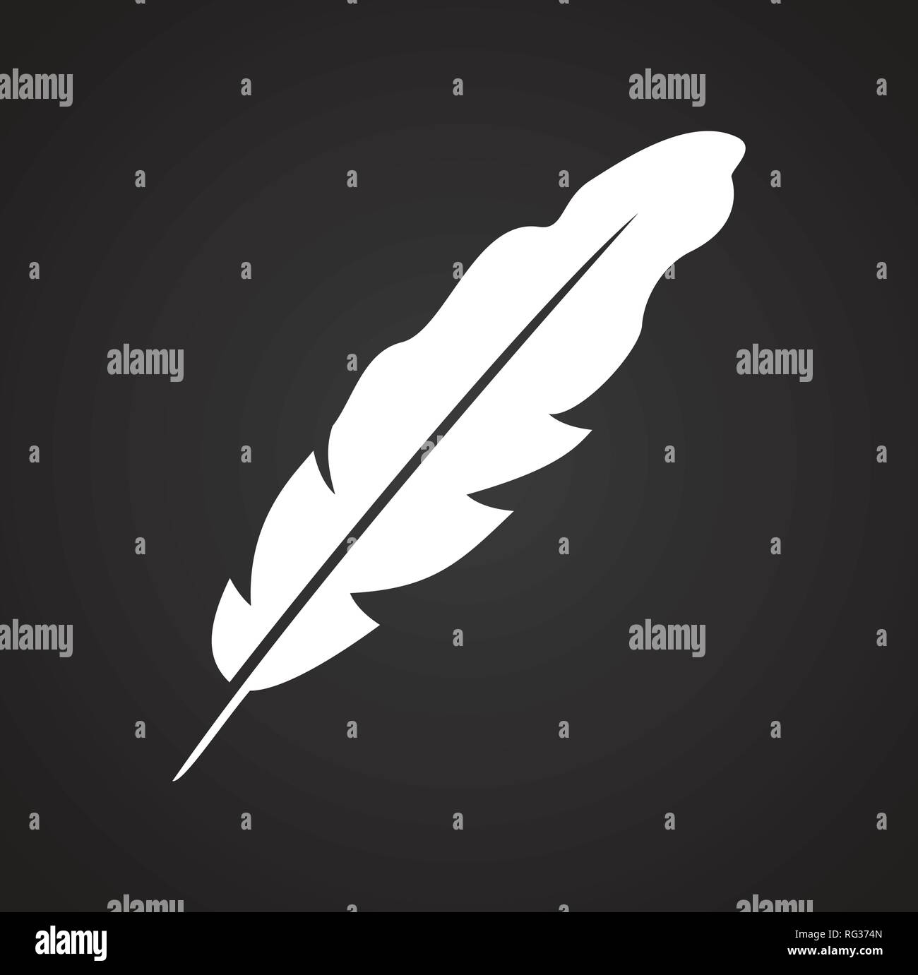 Feather icons set on black background for graphic and web design ...