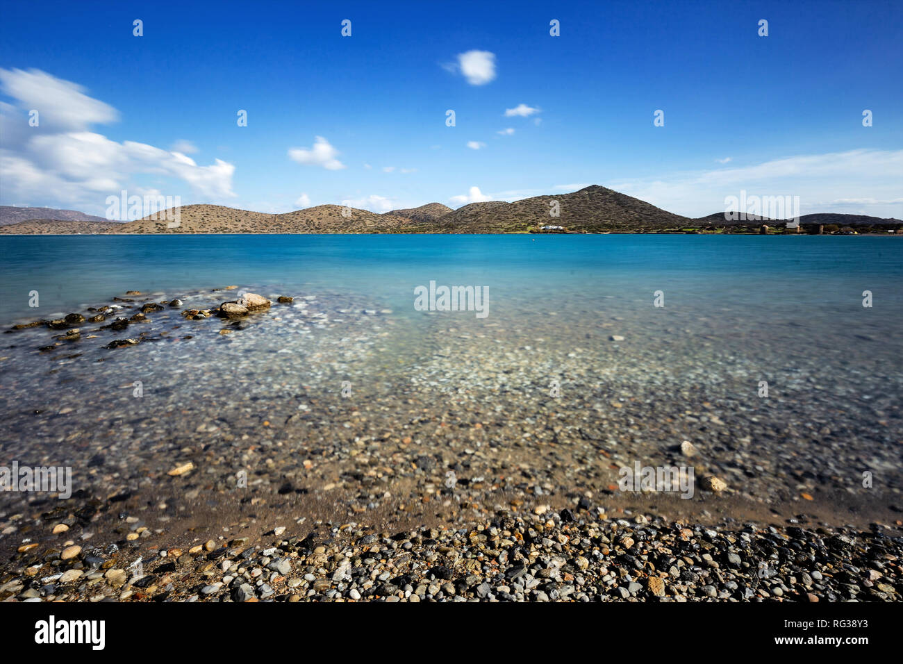 Kolokytha peninsula Elounda Greece Stock Photo