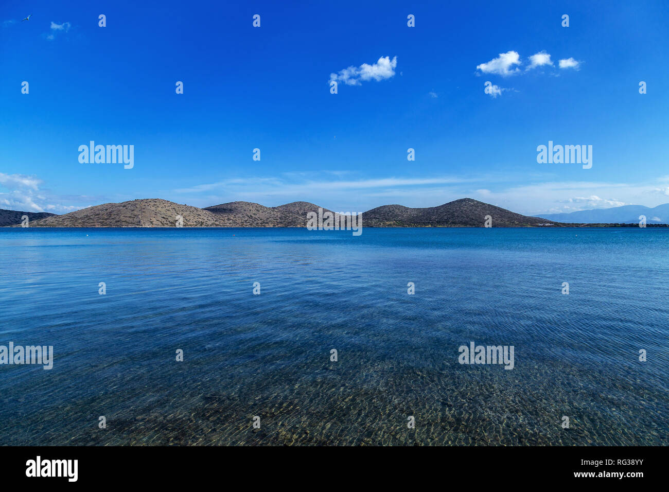 Kolokytha peninsula Elounda Greece Stock Photo