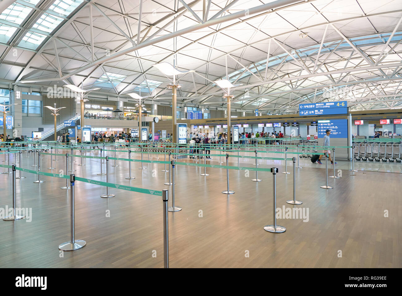 INCHEON, SOUTH KOREA - CIRCA JUNE, 2017: inside Incheon International ...