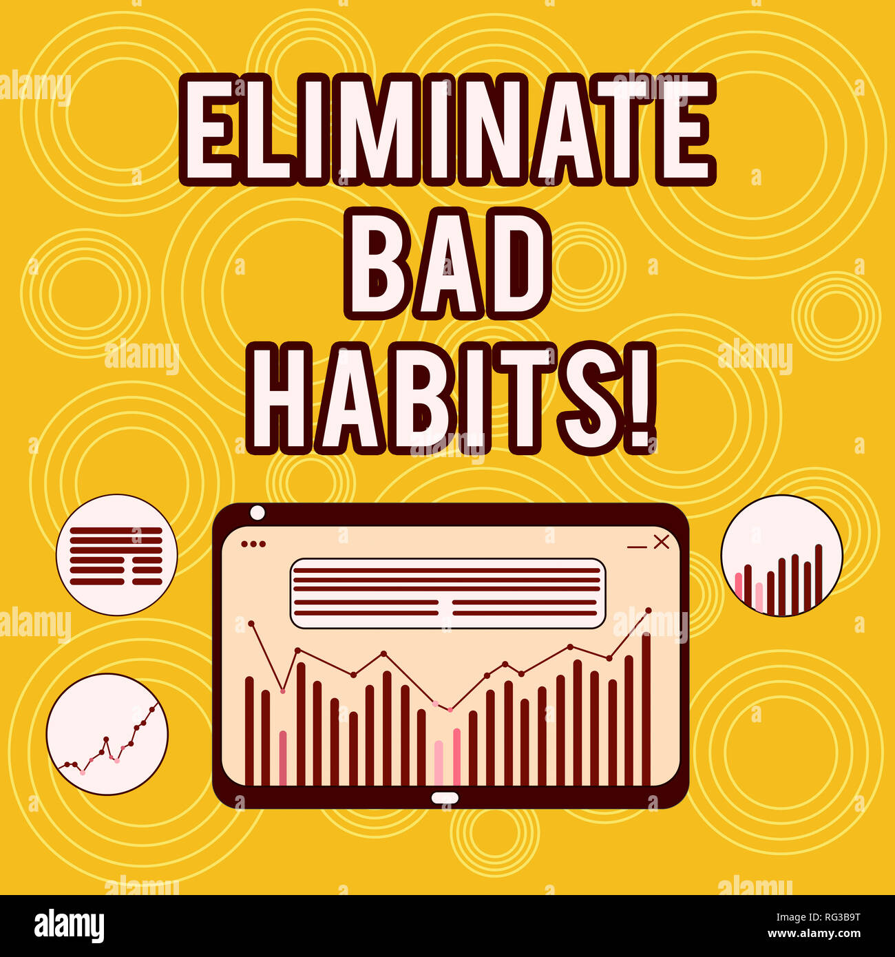 Writing note showing Eliminate Bad Habits. Business photo showcasing To