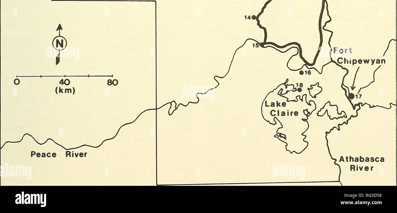 The Canadian Field Naturalist Fort Smith 115 113 111 Wood Buffalo National Park Athabasca River Figure 1 Location Of The 18 Collection Sites In Wood Buffalo National Park At About 60 N Latitute