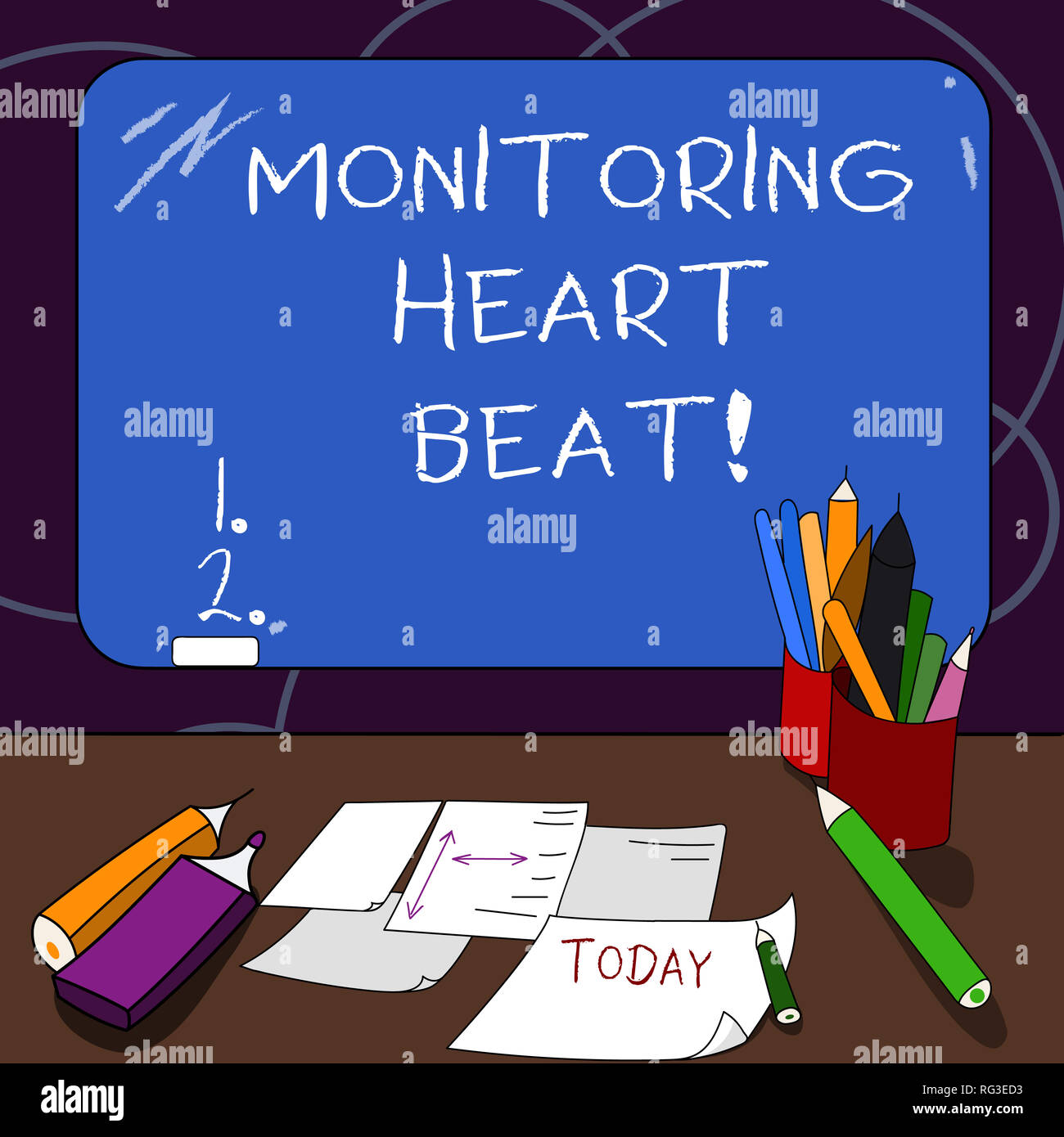 Handwriting text Monitoring Heart Beat. Concept meaning Measure or