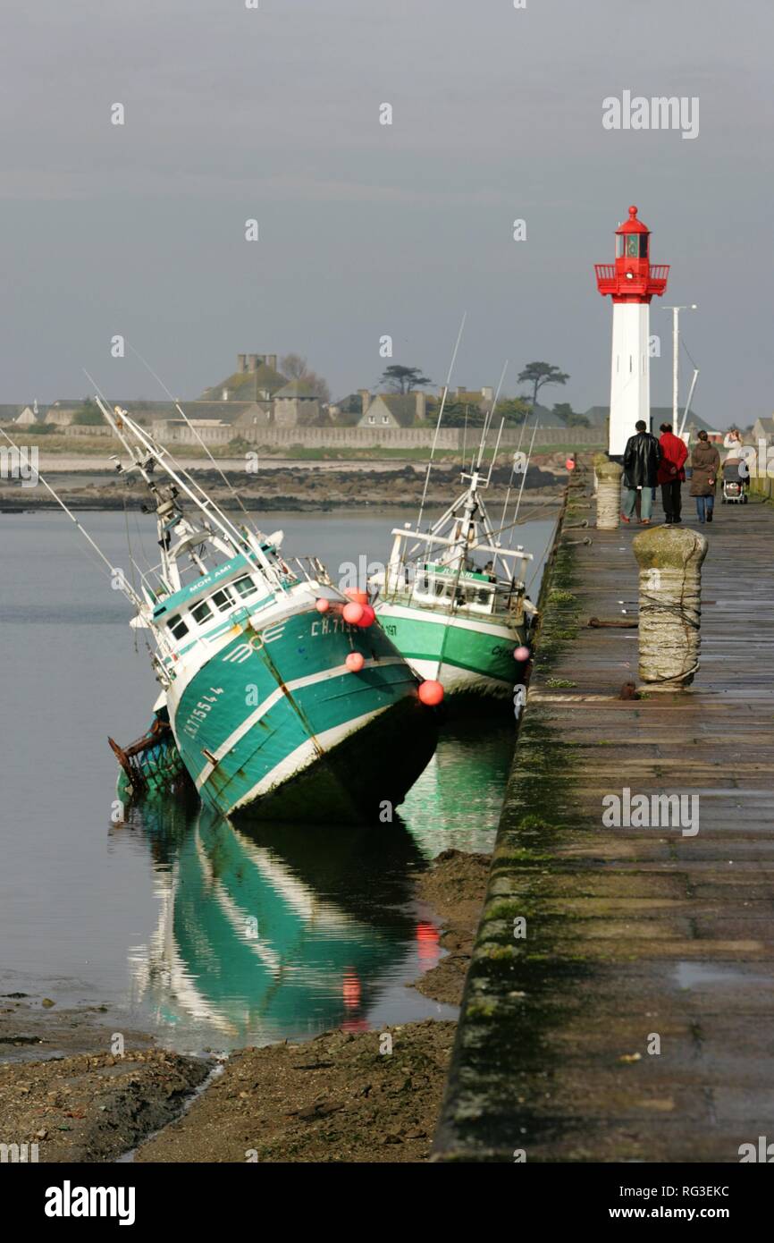 FRA, France, Normandy Fishing boats in the port of St. Vaast La Hougue