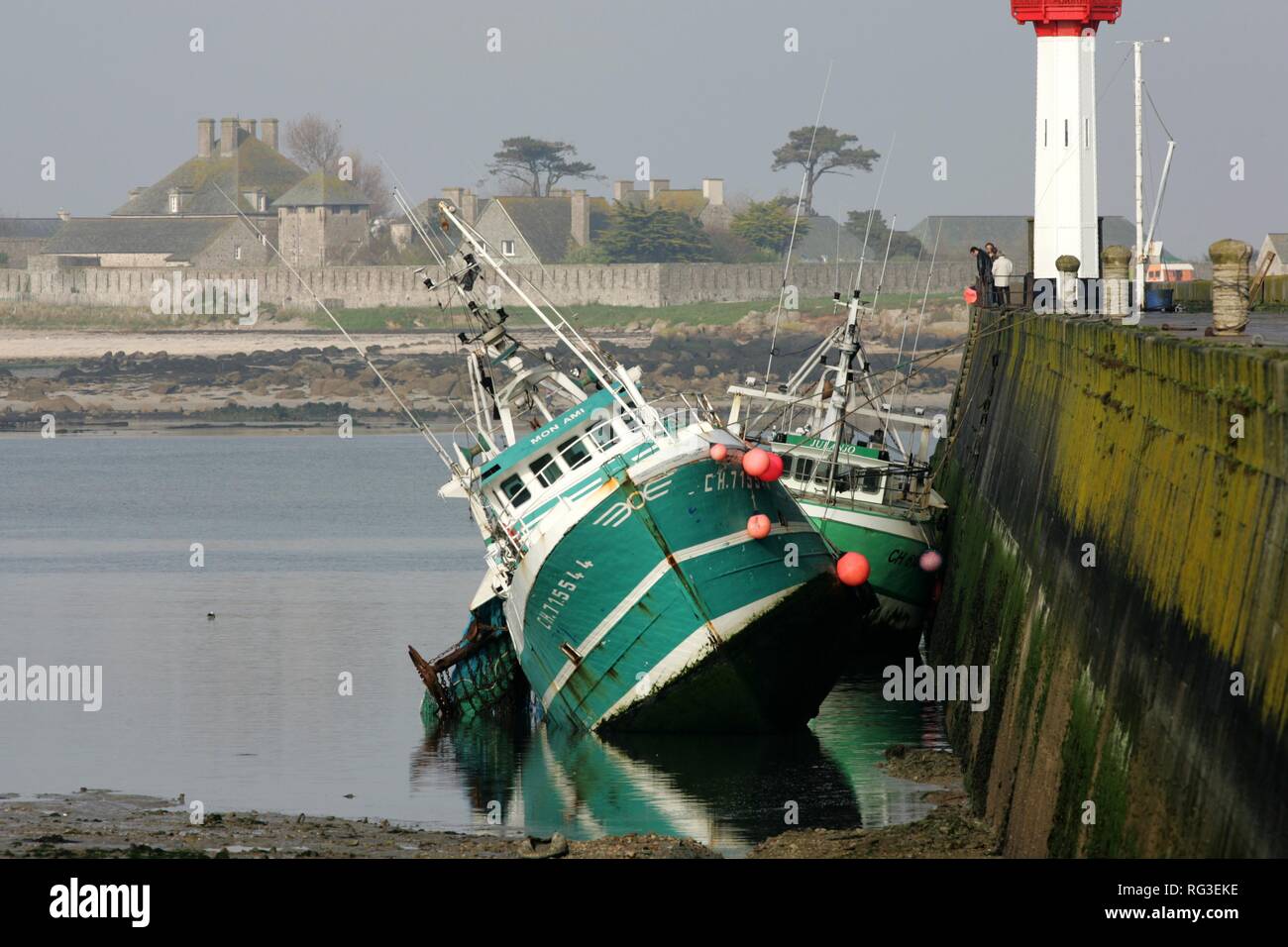 FRA, France, Normandy Fishing boats in the port of St. Vaast La Hougue