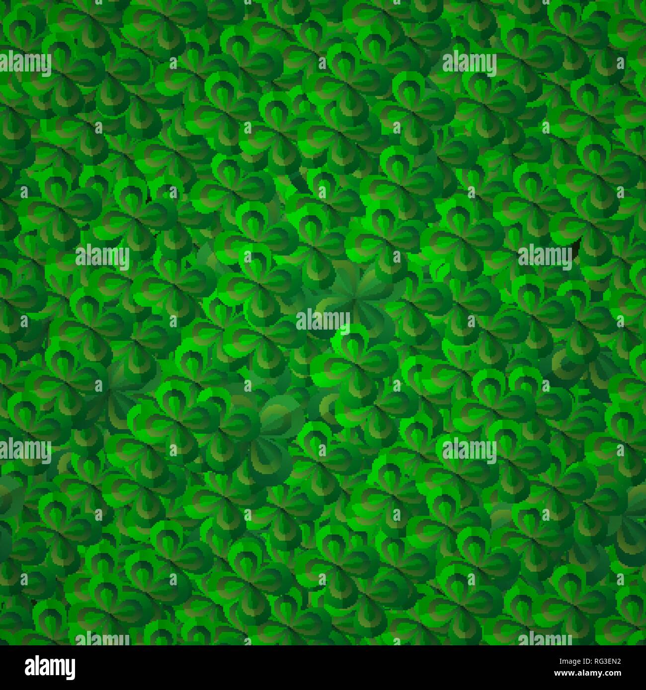 Realistic Clover leaves seamless vector pattern. St. Patrick s Day ...