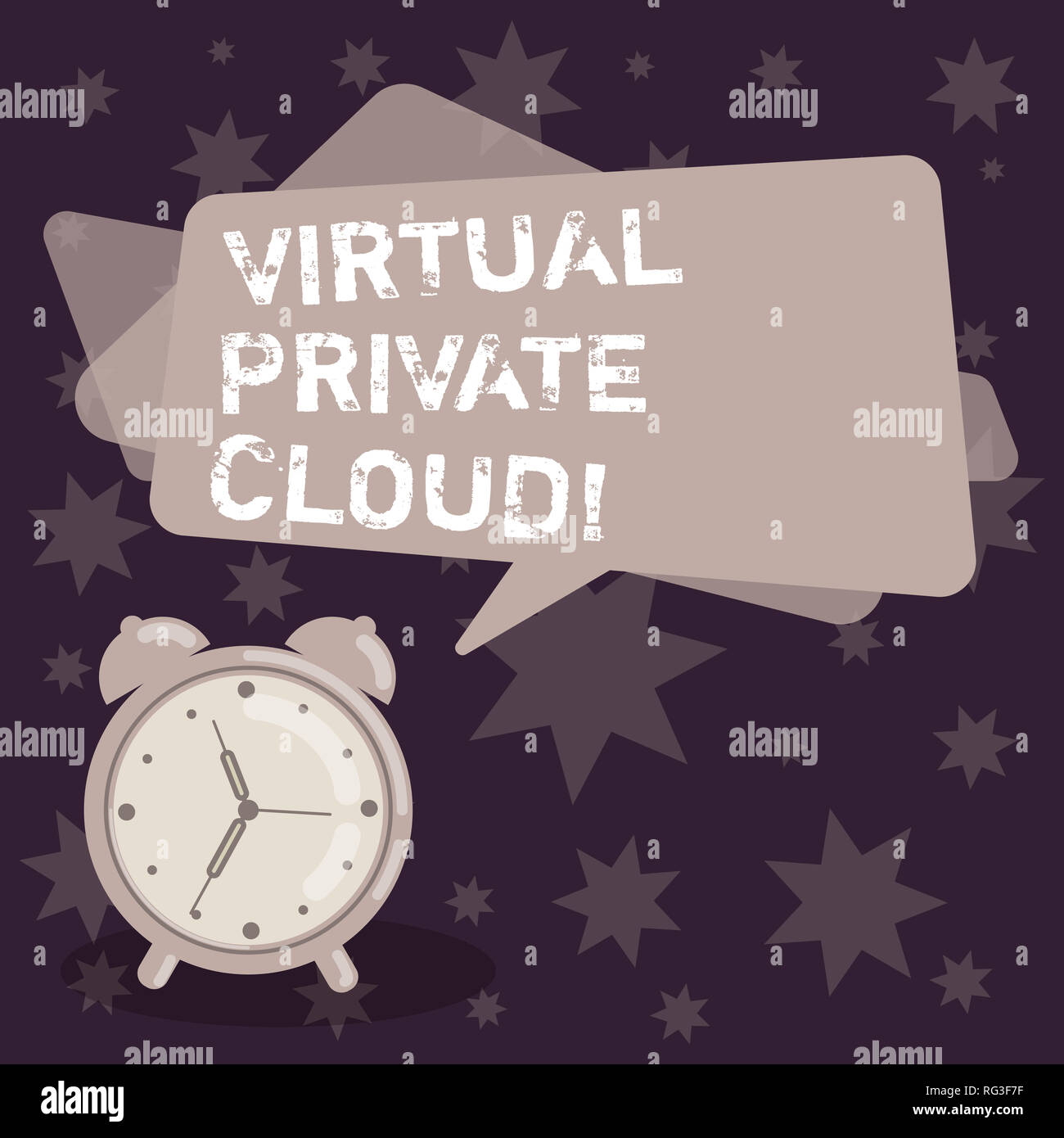 Handwriting text writing Virtual Private Cloud. Concept meaning configurable pool of shared computing resources Blank Rectangular Color Speech Bubble  Stock Photo