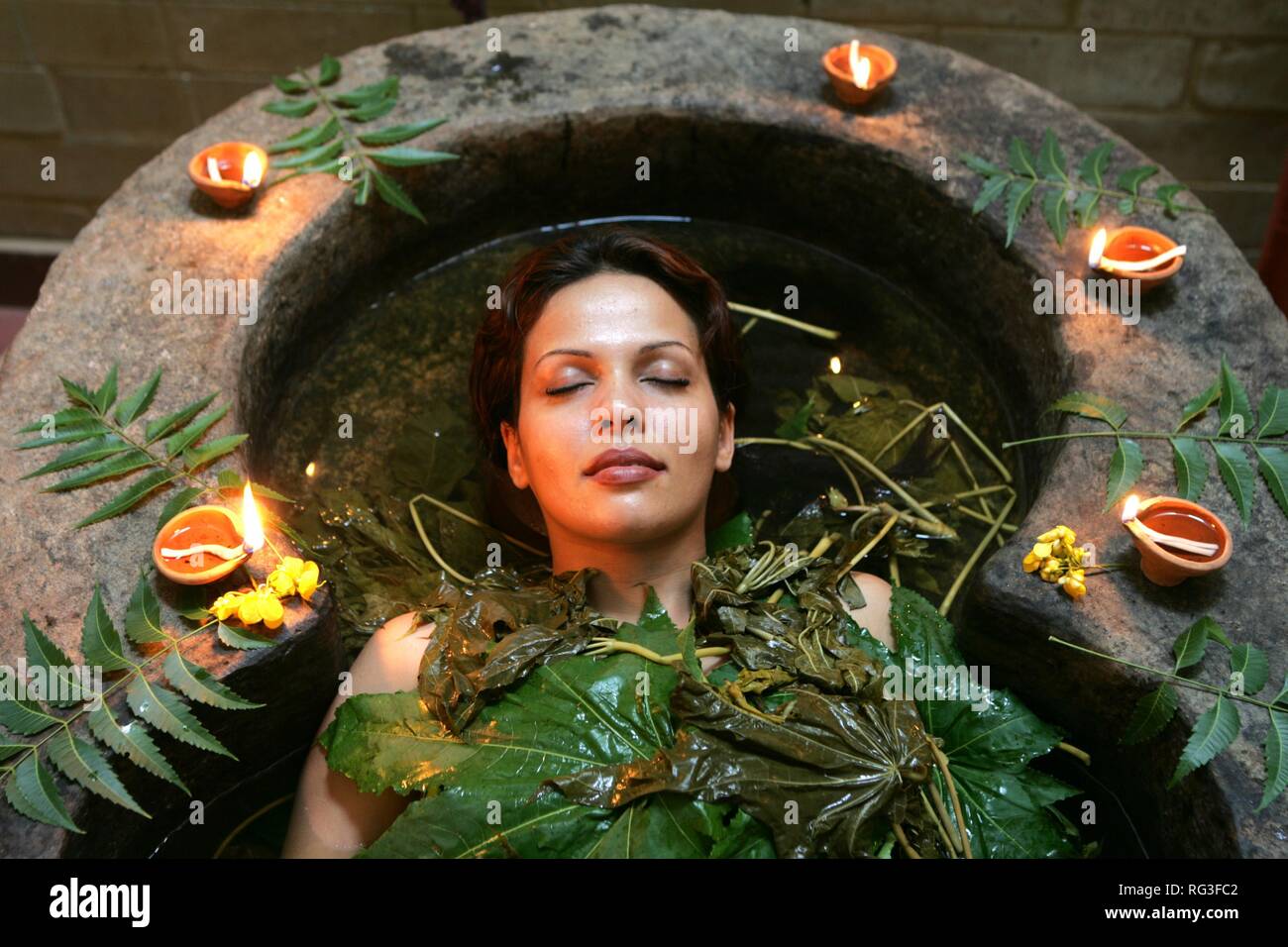 LKA, Sri Lanka Siddhalepa Ayurveda Resort , ayurvedic herbal bath