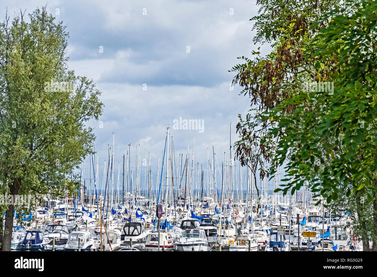 Rungsted (Denmark, Oeresund): Marina with sailing boats Stock Photo