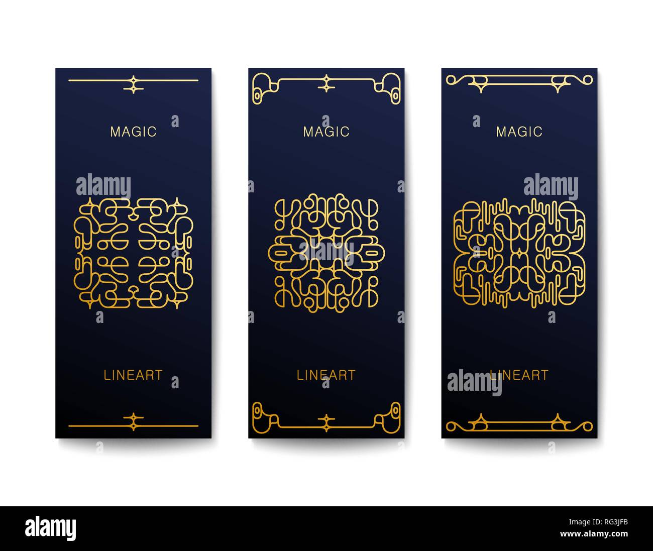 Set Of Stylish Art Deco Banners Vertical Flyers Design With