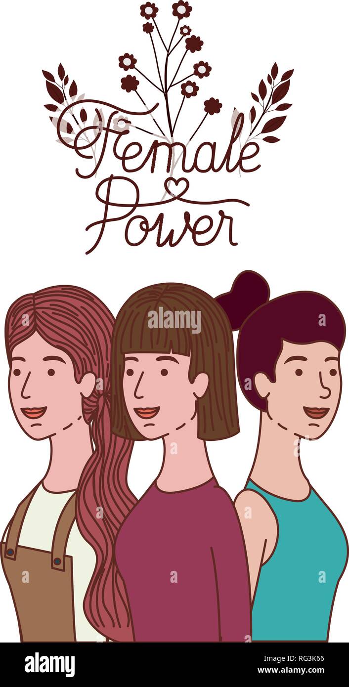 women with label female power avatar character Stock Vector Image & Art ...