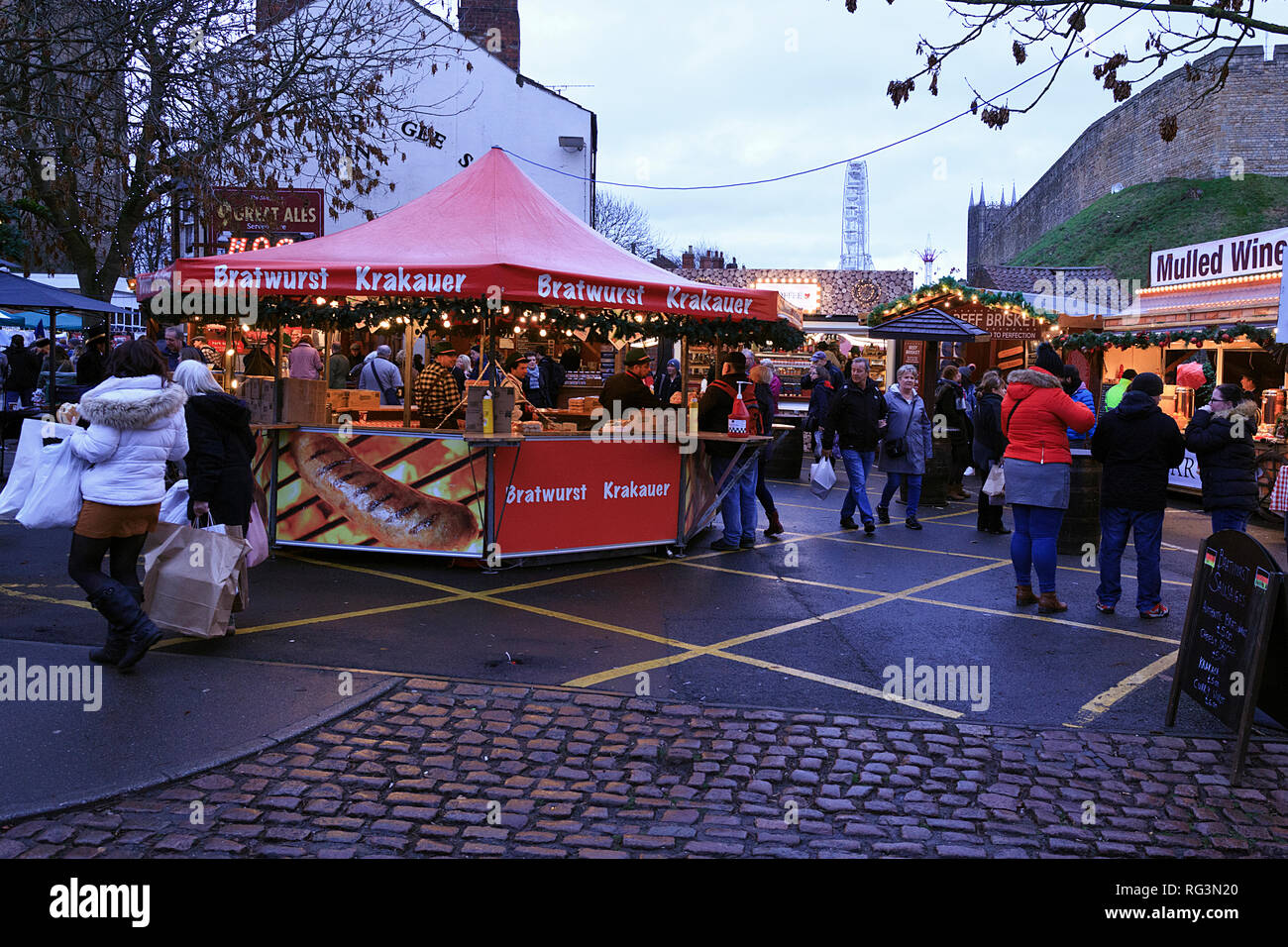 Lincoln Christmas Market, Lincolnshire UK Stock Photo Alamy