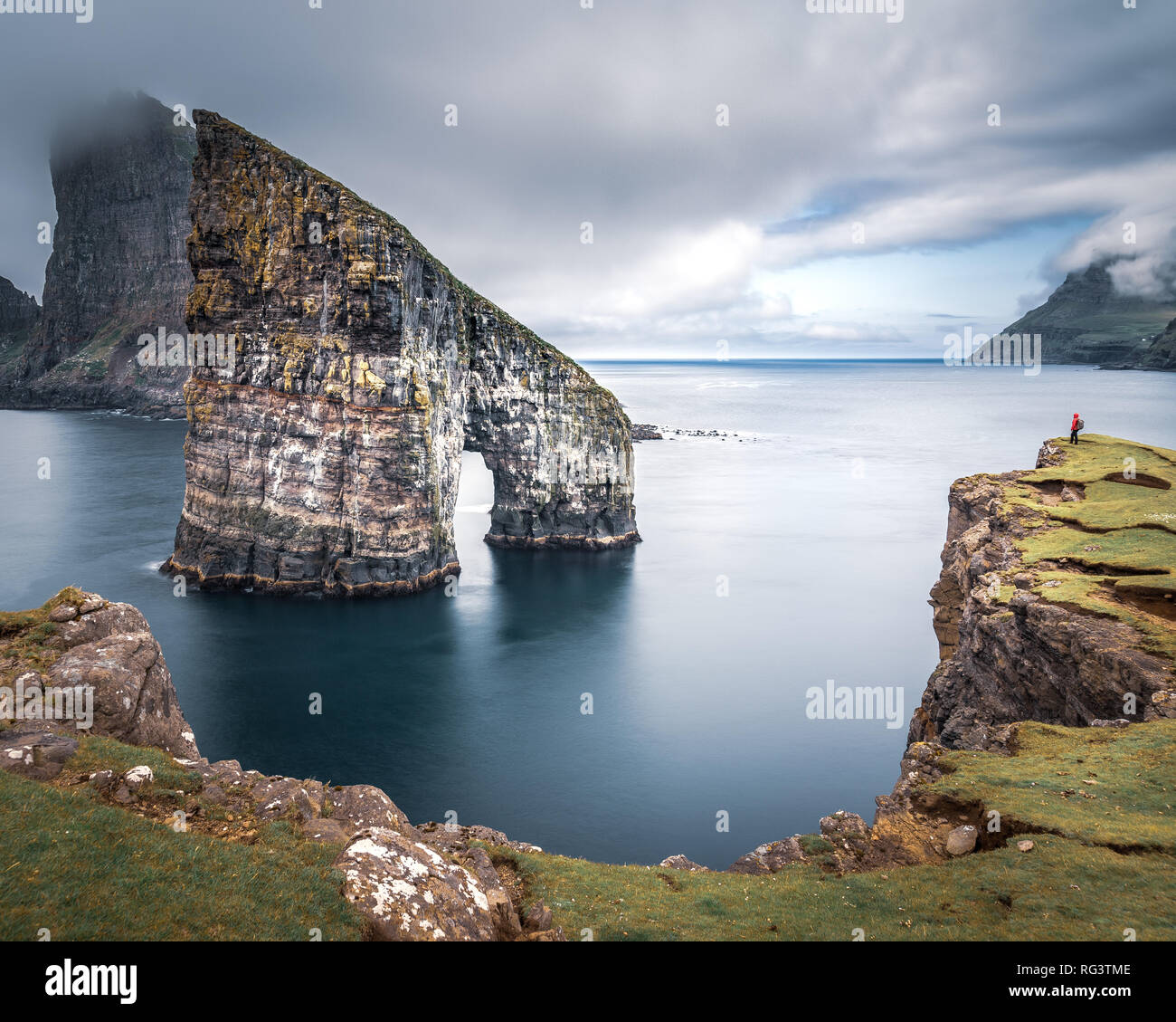 Drangarnir sea stacks, Faroe Islands, landscape. Wild europe Stock Photo
