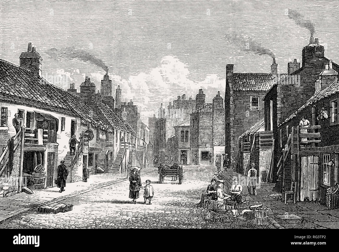 Main Street, Newhaven, Edinburgh, Scotland, 19th century Stock Photo
