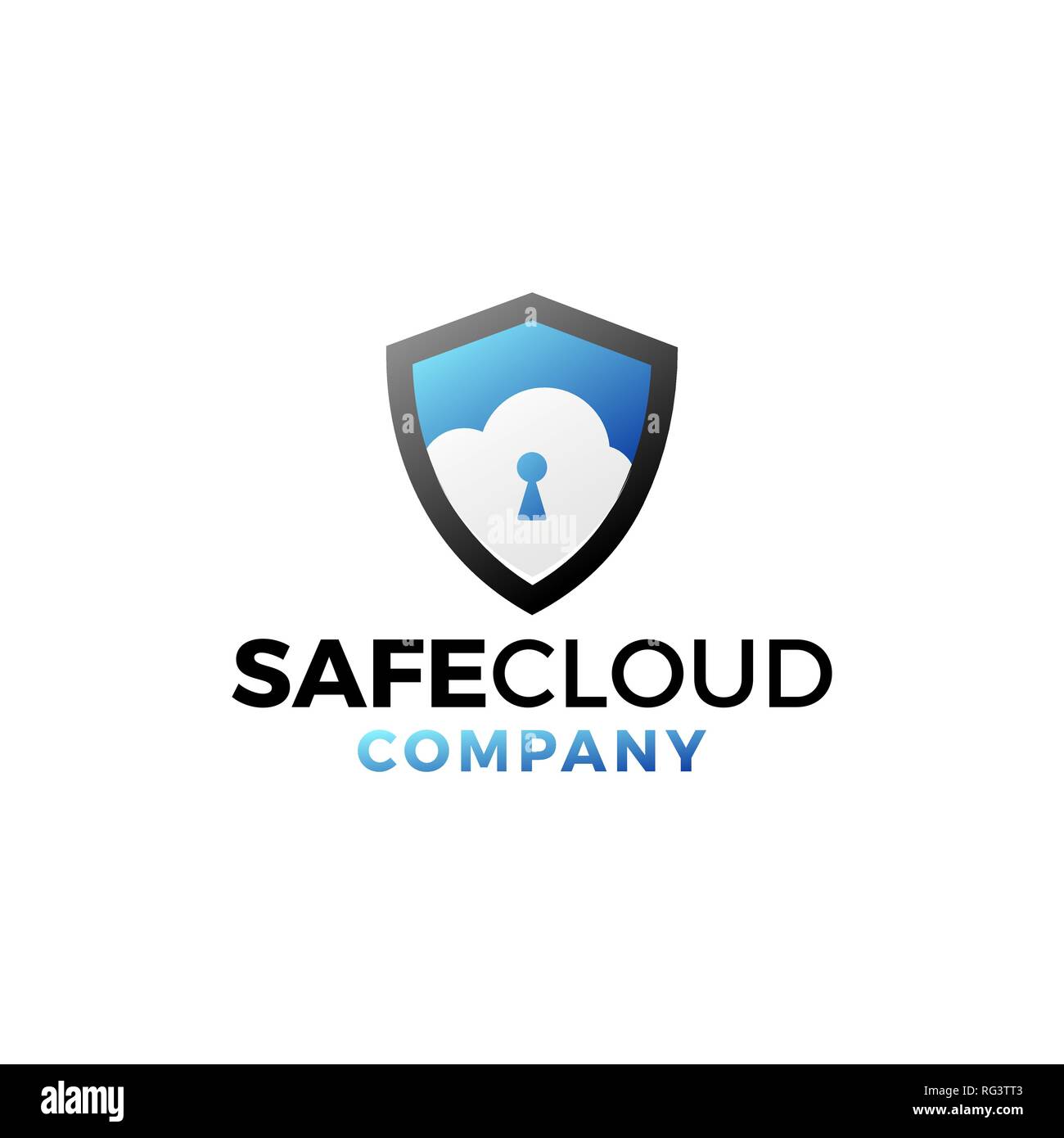 Professional Modern Safe Cloud Logo Design Template for Cloud Security