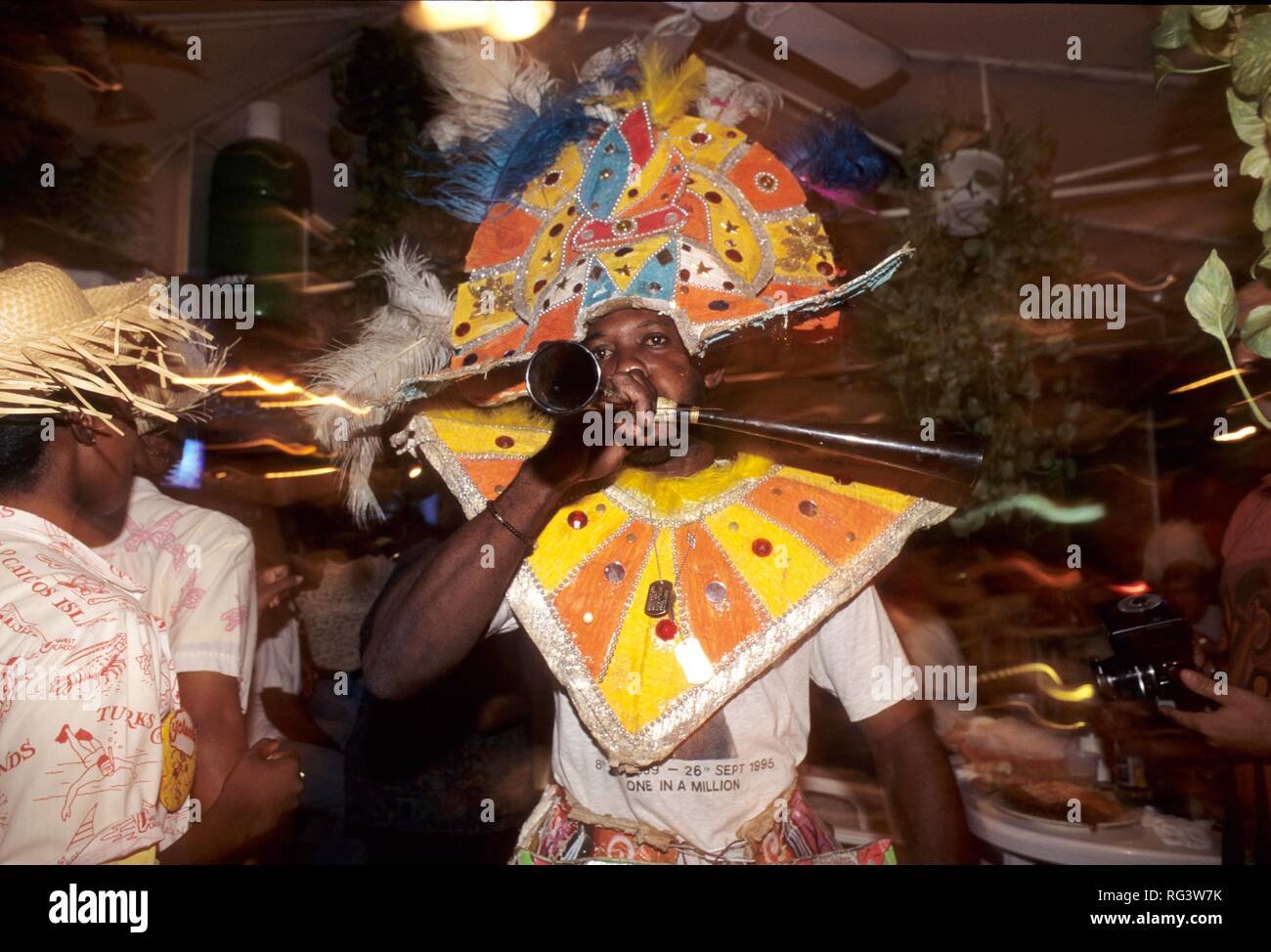 BHS, Bahamas, New Providence, Nassau: Local carnival, Junkanoo parade. Independent state in the West Indies, member of Stock Photo