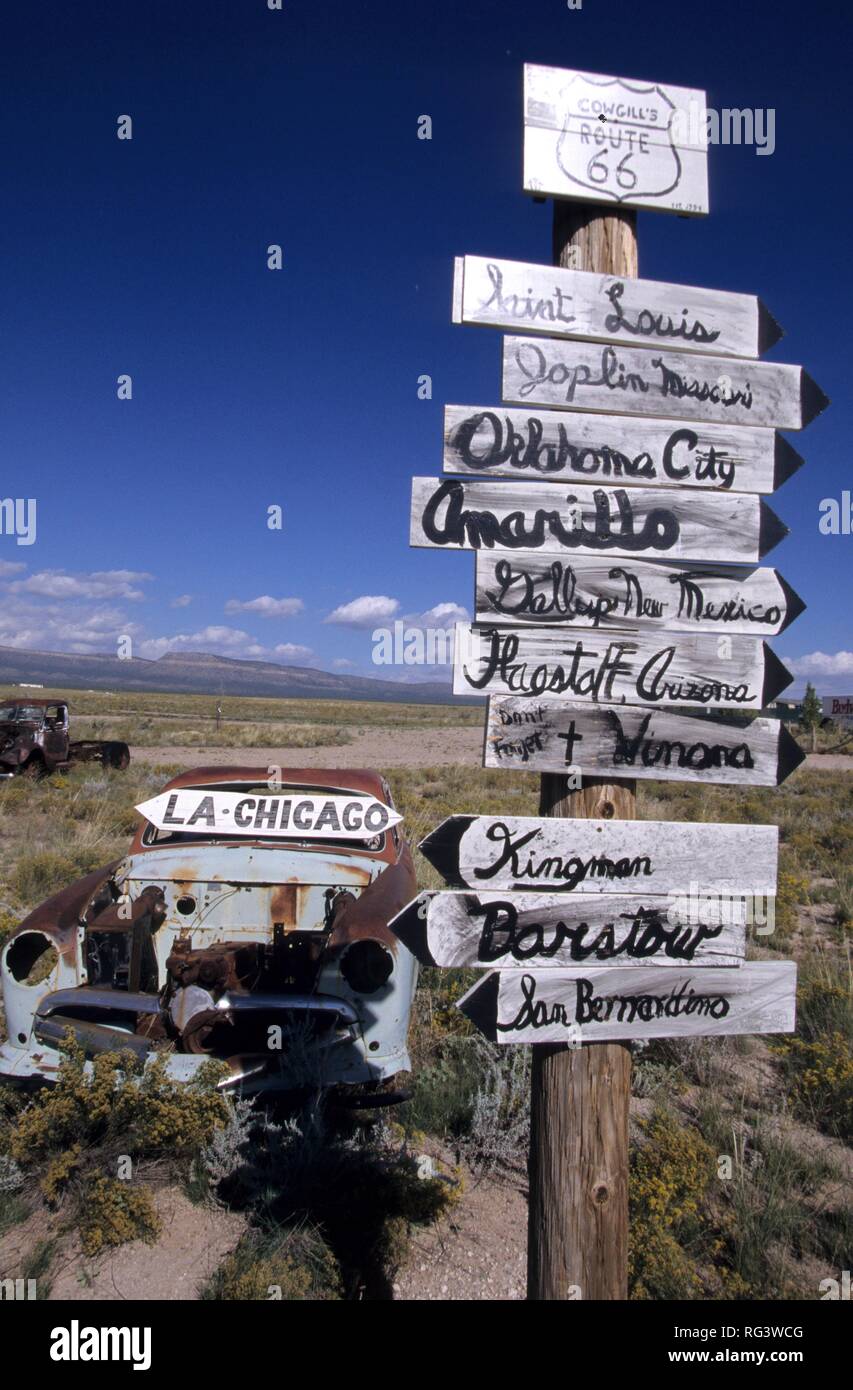 USA, United States of America, Arizona: Historic Route 66, near Truxton. Stock Photo