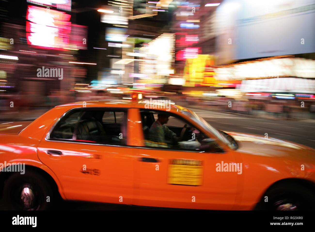 USA, United States of America, New York City: New Yorker Taxi, Yellow cab. Stock Photo