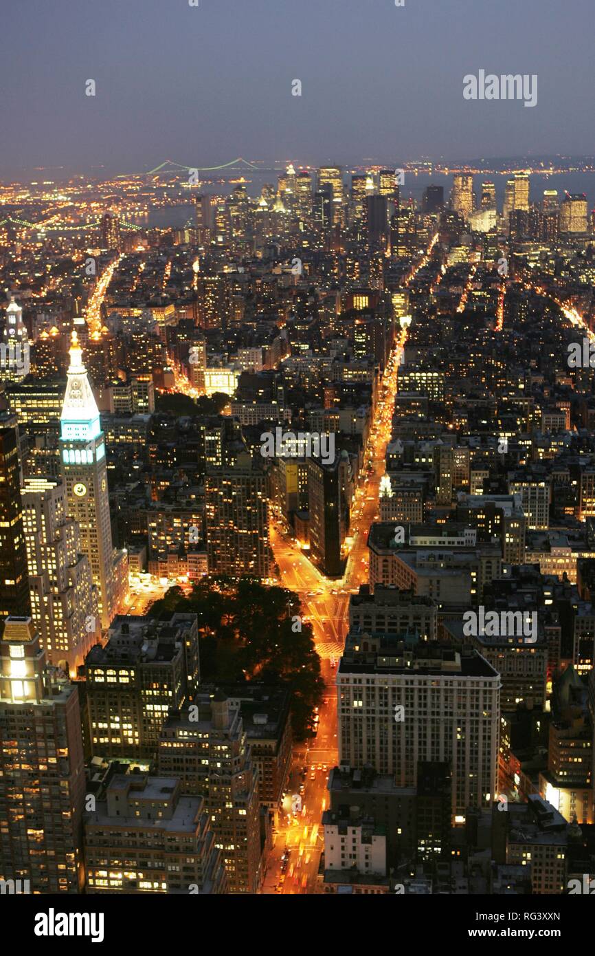 USA, United States of America, New York City: View of midtown Manhattan to downtown, from the Empire State Building. Stock Photo