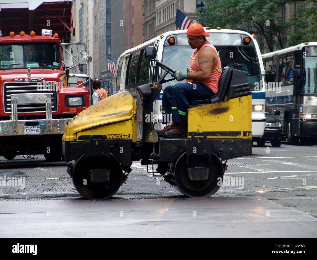 USA, United States of America, New York City: Streetwork on 5th Avenue. Stock Photo