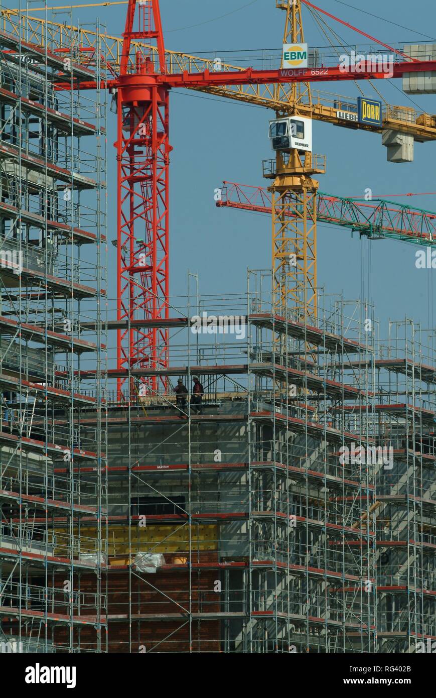 DEU, Germany, Hamburg: Construction site in the Hamburg habour. Construction of new office buildings. Stock Photo