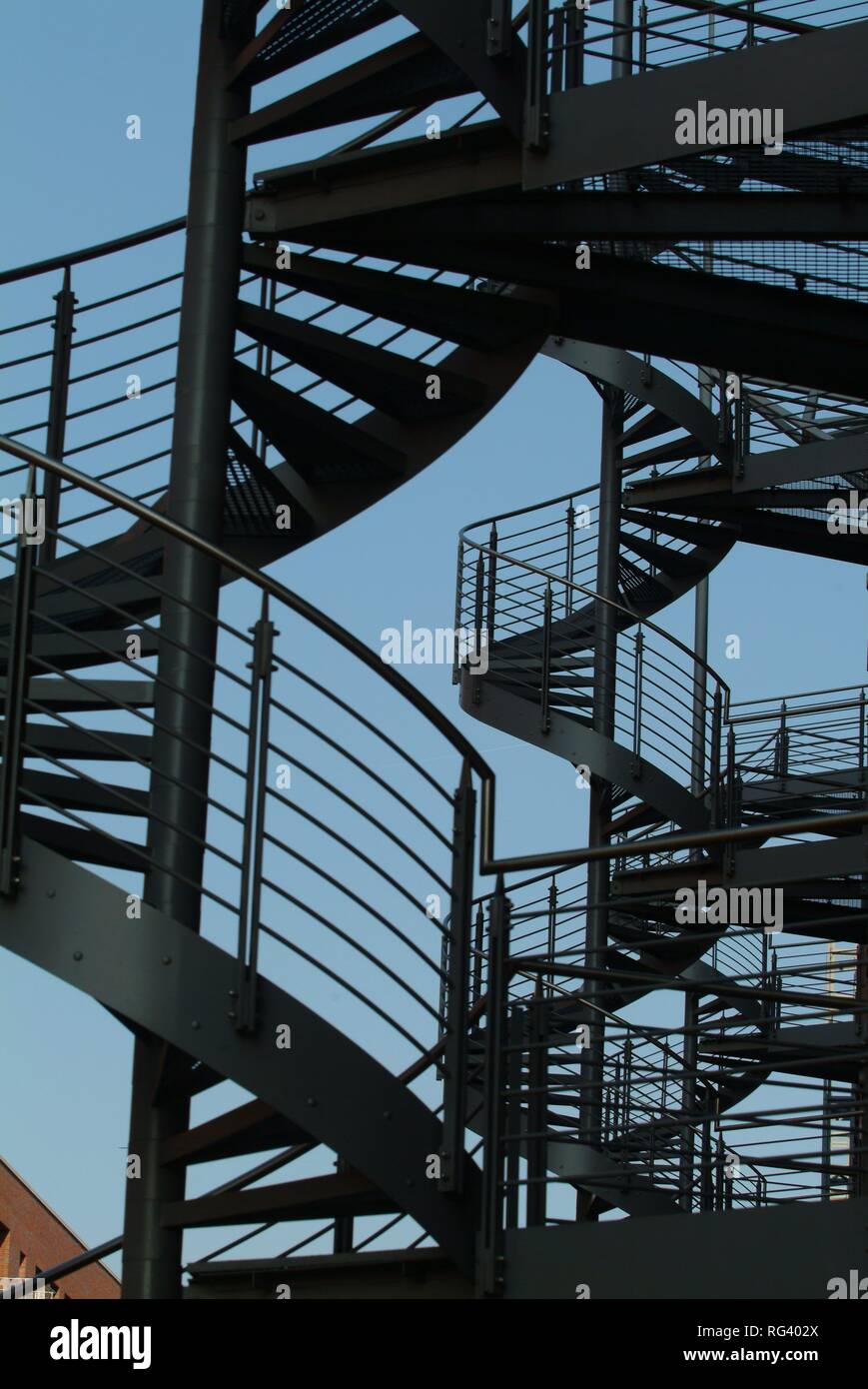 DEU, Germany: Fire stairs at a building. Stock Photo