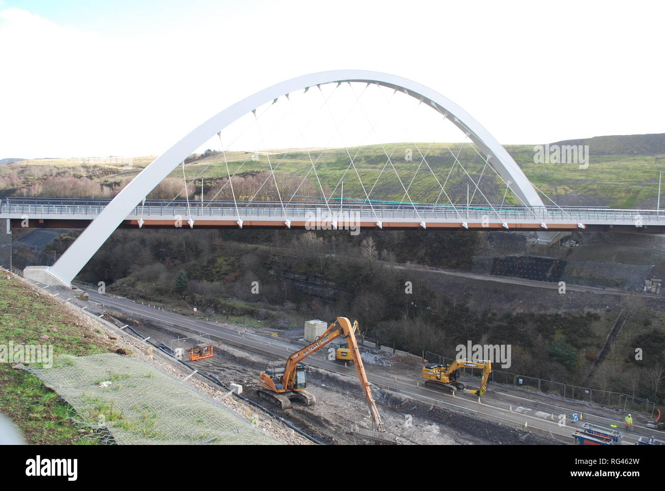 Road Works - Heads of The Valleys Road Stock Photo - Alamy