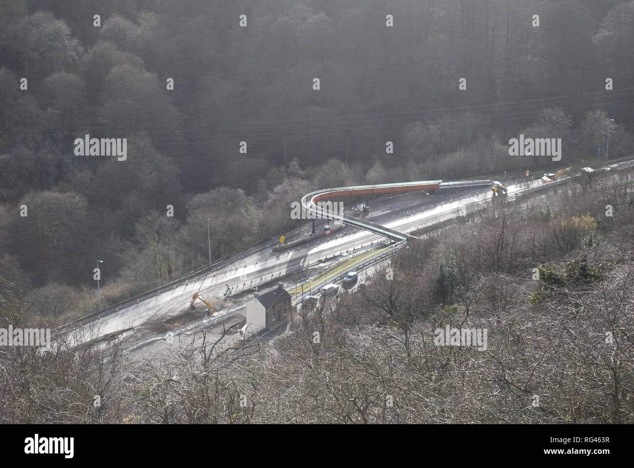 Road Works - Heads of The Valleys Road Stock Photo - Alamy