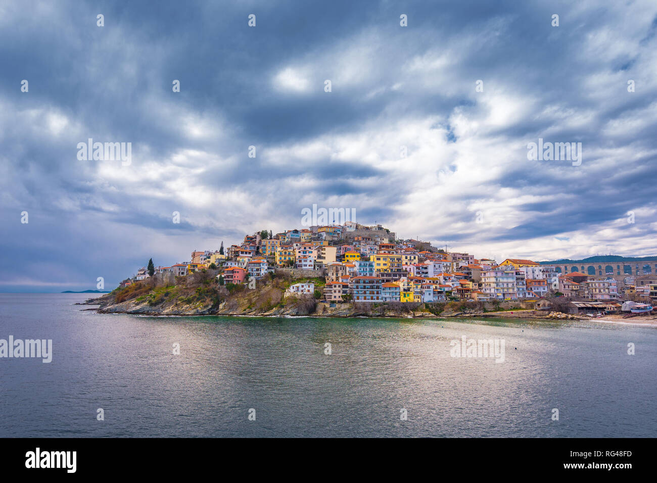 Old town of Kavala, East Macedonia and Thrace, Greece Stock Photo