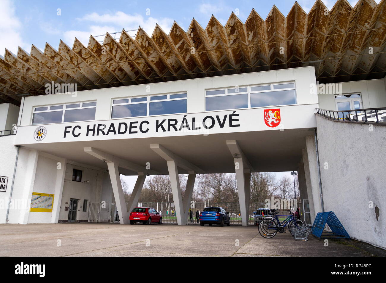 HRADEC KRALOVE, CZECH REPUBLIC - MARCH 25 2018: FC Hradec Kralove football club sport stadium on March 25, 2018 in Hradec Kralove, Czech republic. Stock Photo