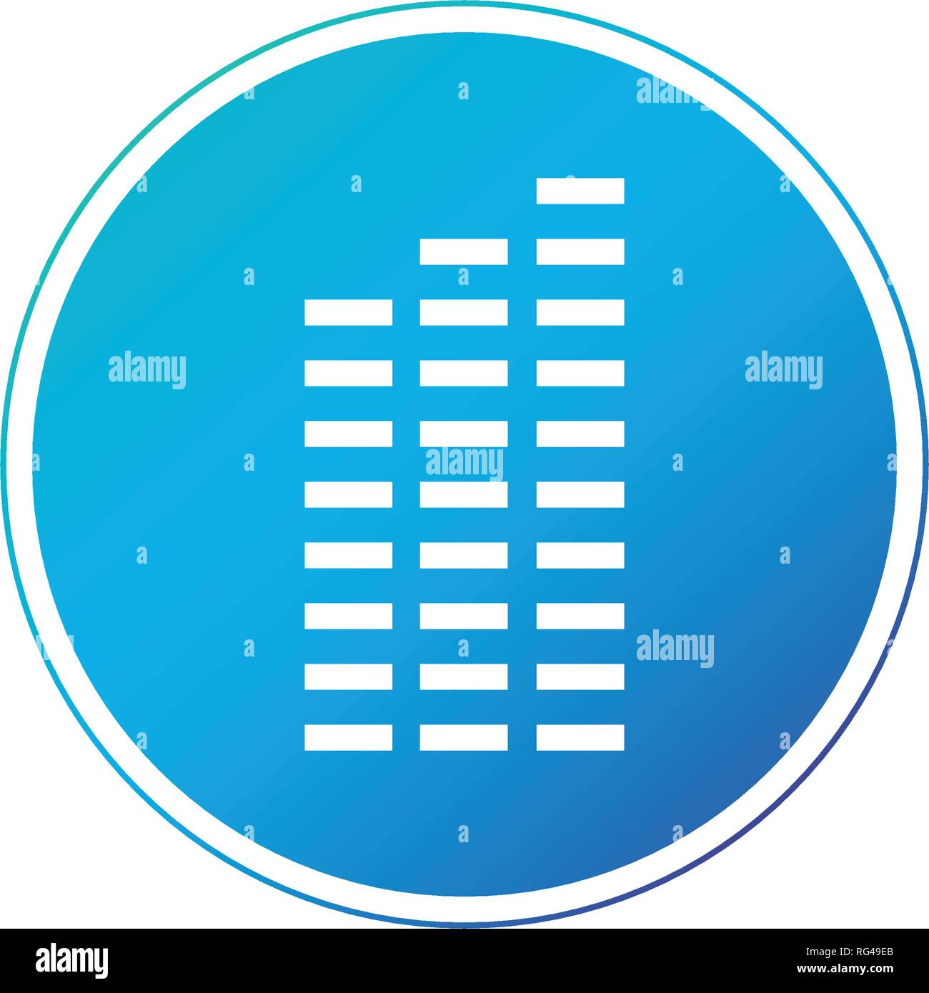 Sales Bar Chart vector icon. Style is bicolor flat circled symbol, blue
