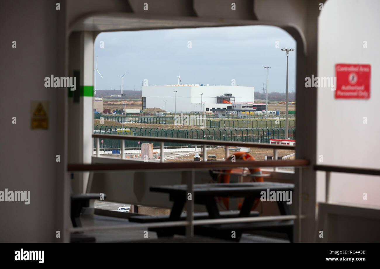 The outside passenger deck of the DFDS Car Ferry 'Dunkirk Seaways