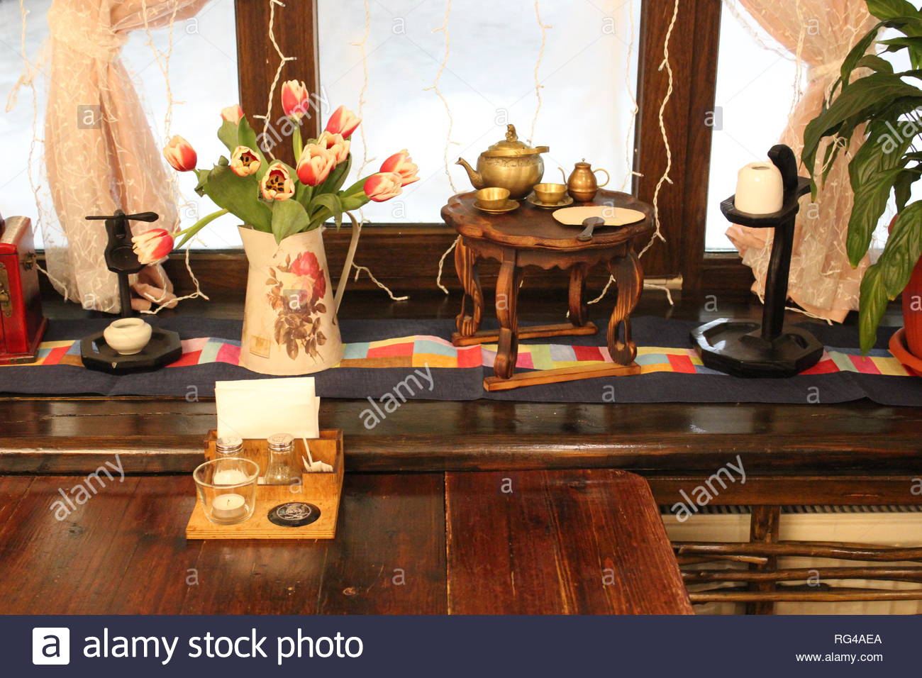 South Korean Restaurant With Traditional Food Design