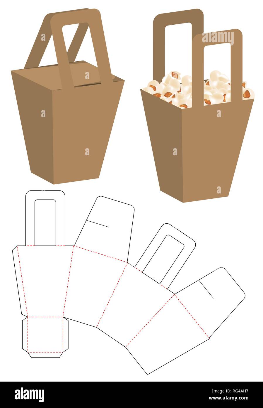 Box packaging die cut template design. 3d mock-up Stock Vector Image ...