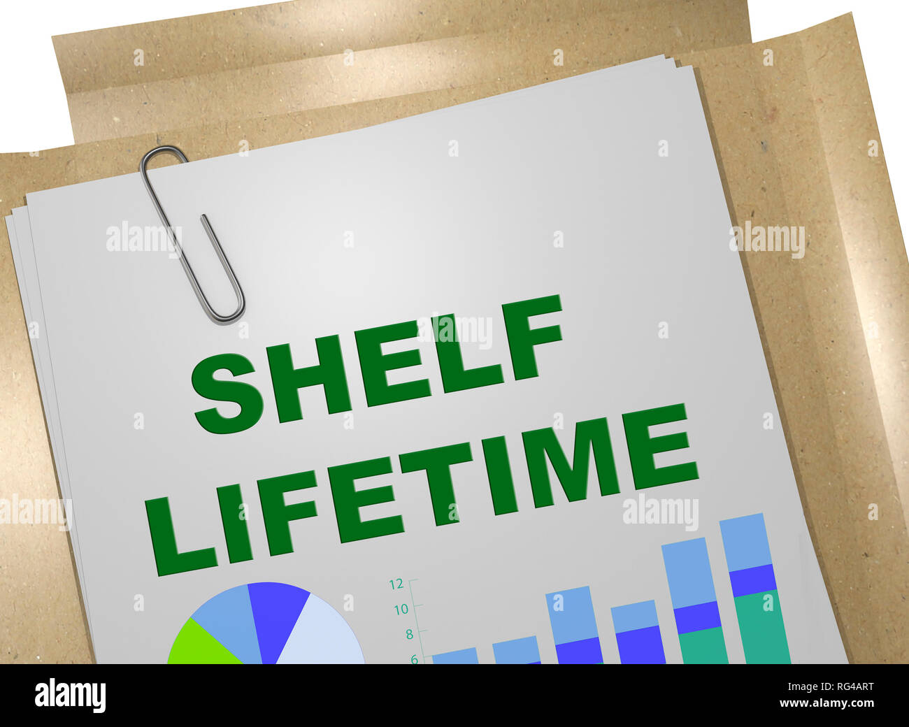 3D illustration of SHELF LIFETIME on business document Stock Photo Alamy