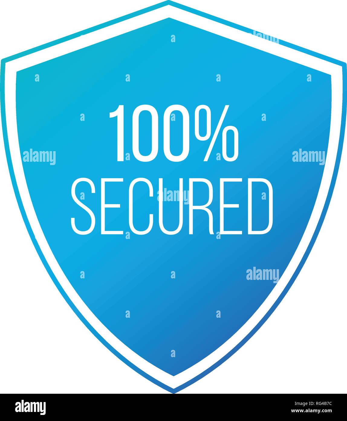 100 Protected guard shield concept. 100 safety badge icon. Privacy