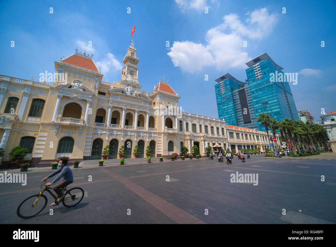 The Ho Chi Minh City Hall or Ho Chi Minh City People's Committee in a sunny day. Ho Chi Minh City, Viet Nam Stock Photo