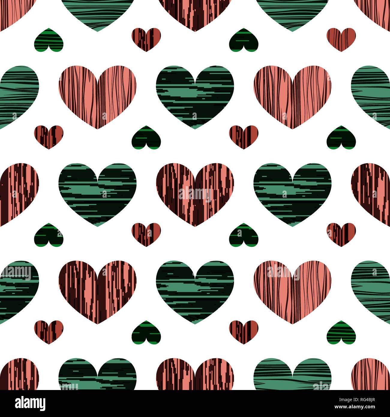 Pink and blue hearts. Seamless pattern background. Vector illustration ...