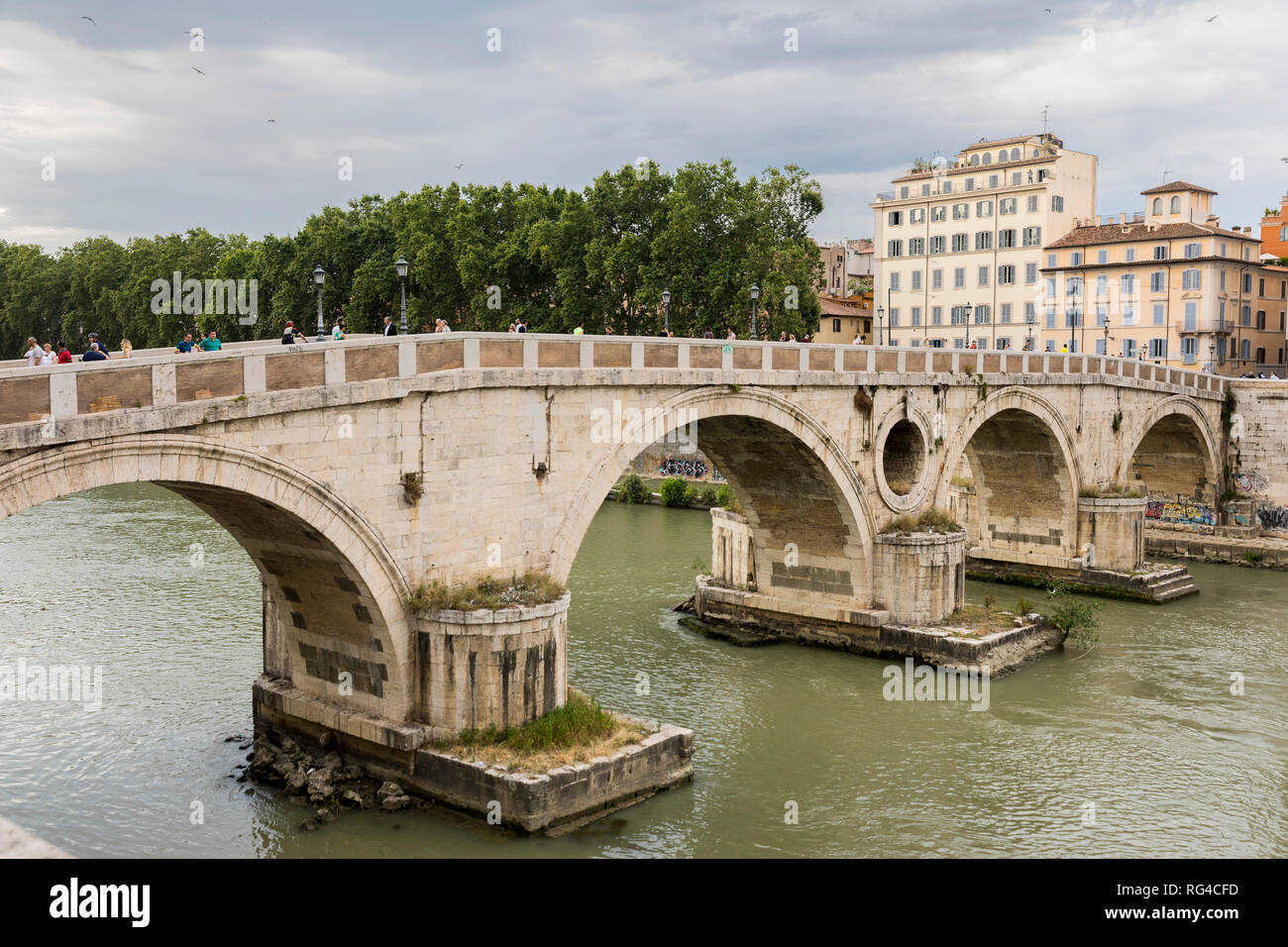 Ponte Sisto bridge, Rome, Italy, Europe Stock Photo