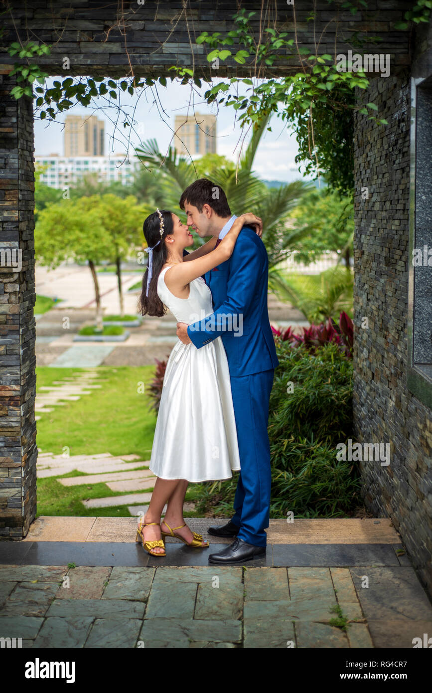Loving couple kissing hugging in hi-res stock photography and images ...