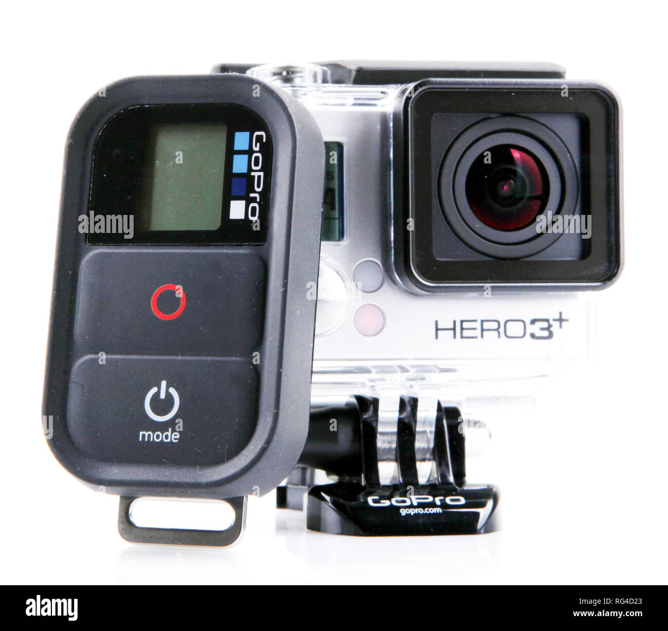 AYTOS, BULGARIA - OCTOBER 15, 2014: GoPro HERO3+ Black Edition isolated on  white background. GoPro is a brand of high-definition personal cameras, oft  Stock Photo - Alamy