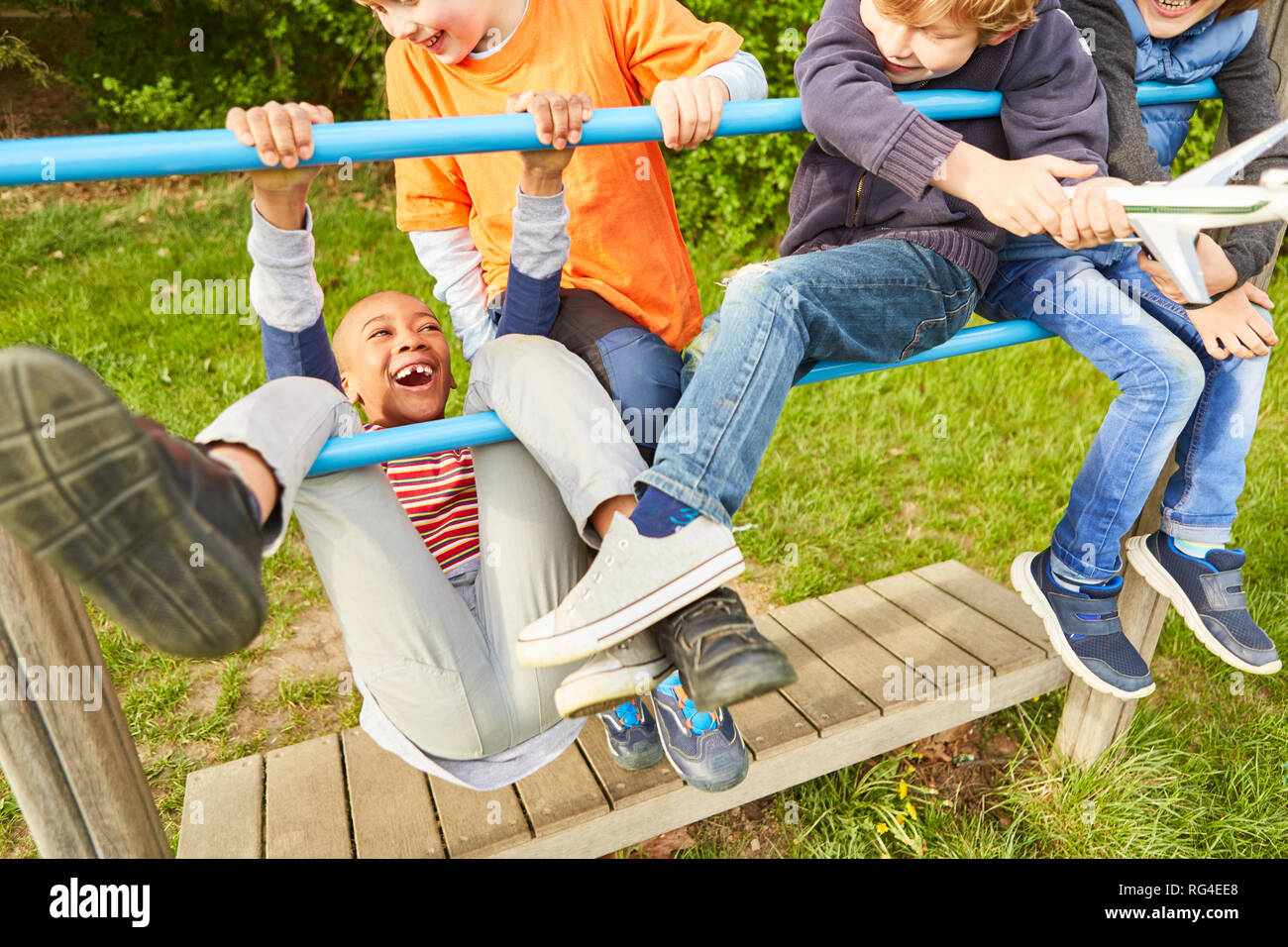 Young African Preschool kids playing in the playground of a kindergarten  school Stock Photo - Alamy