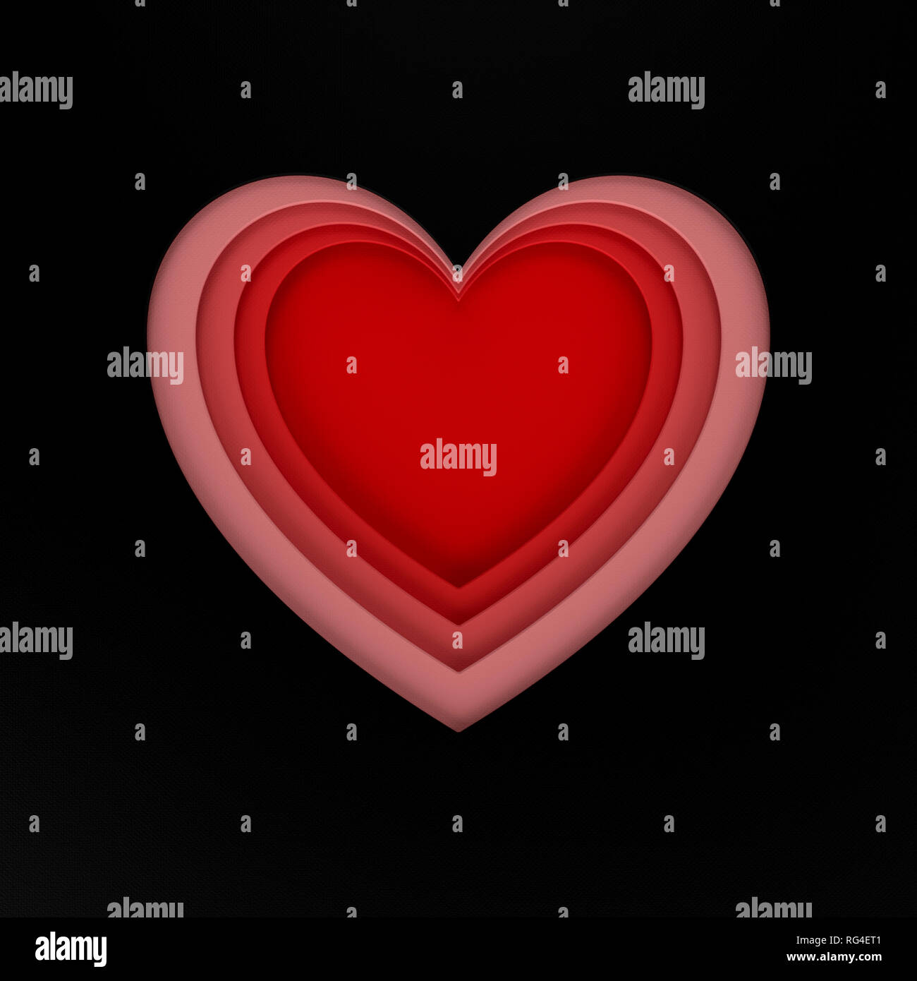Happy Valentines Day concept. Paper cut heart card Stock Photo - Alamy