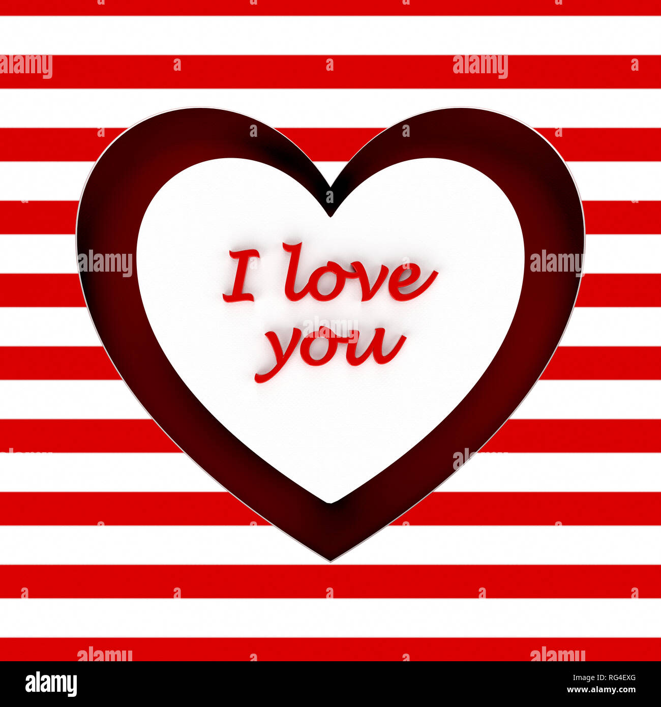 Happy Valentines Day concept. Paper cut heart card Stock Photo - Alamy
